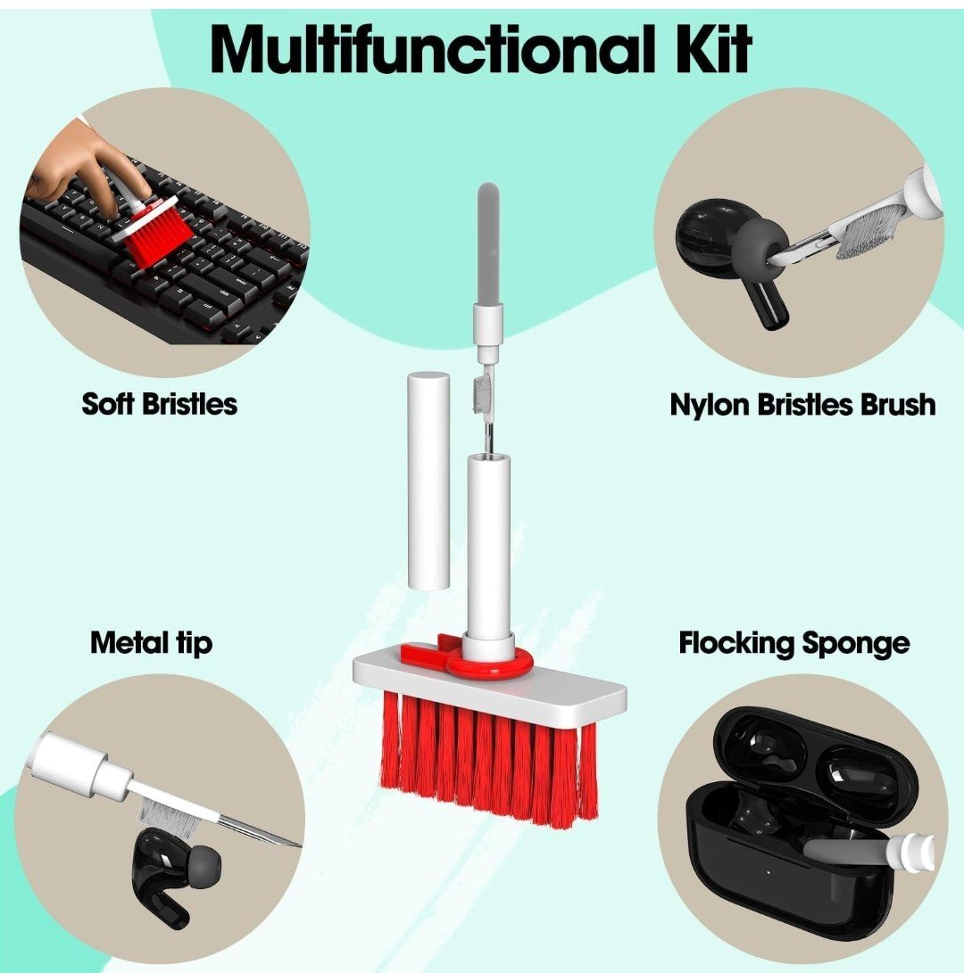 Soft Brush 5 in 1 Multi-Function Cleaning Tools Kit