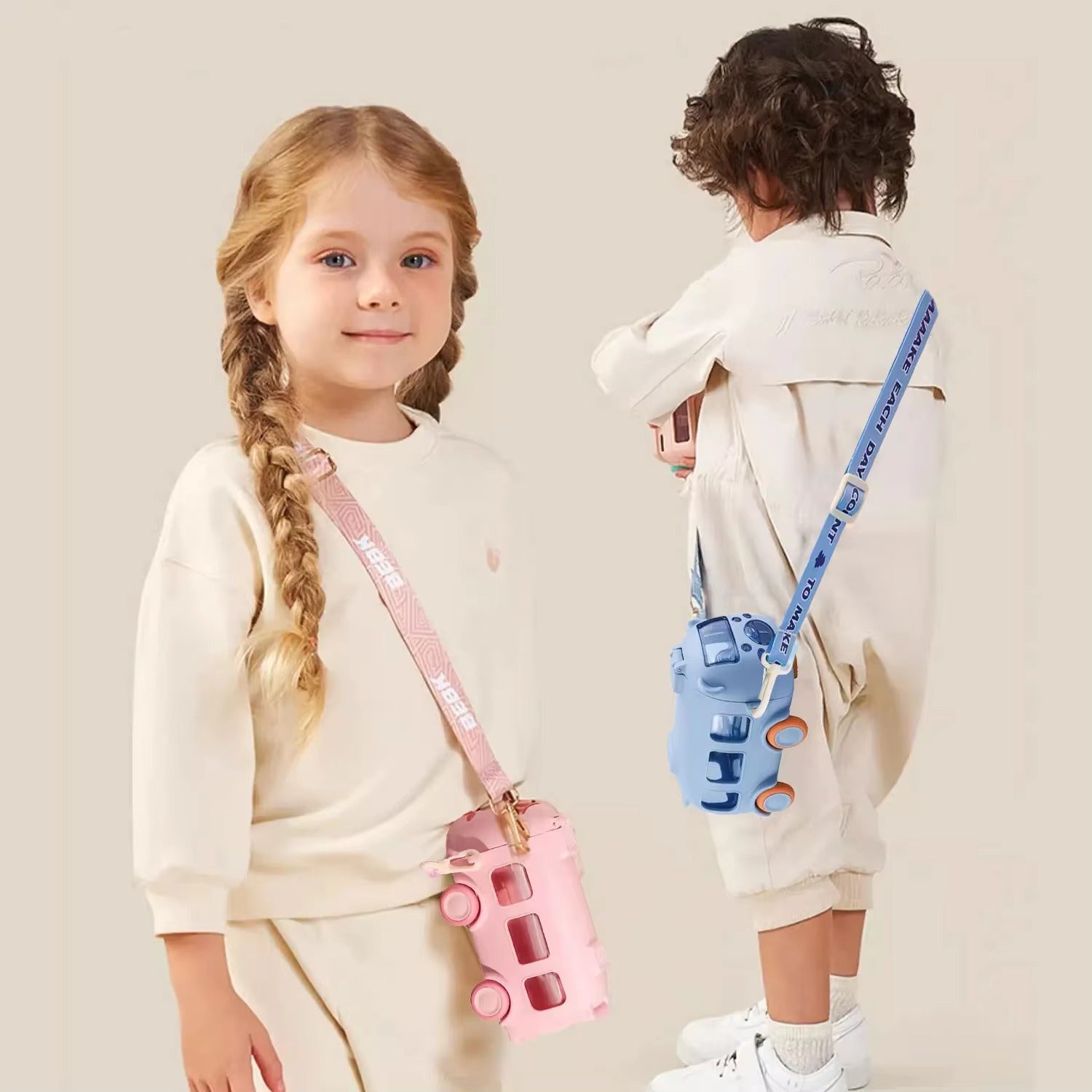 School Bus Design Kids Water Bottle