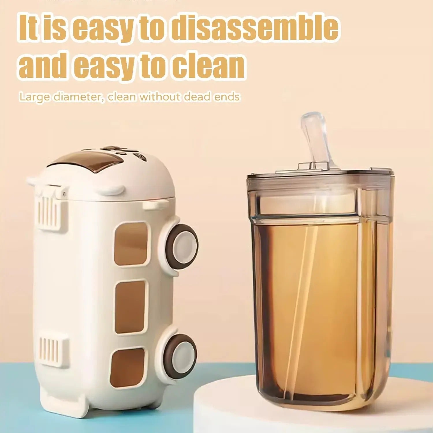 School Bus Design Kids Water Bottle