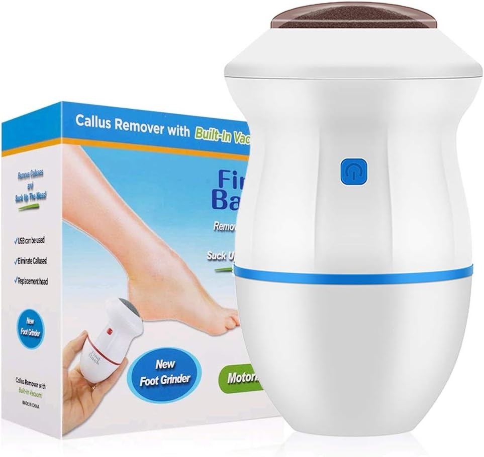 Back Callus Remover with Built-In Vacuum – Electric Foot Grinder for Dead Skin