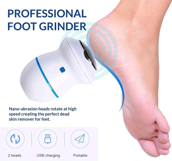 Back Callus Remover with Built-In Vacuum – Electric Foot Grinder for Dead Skin